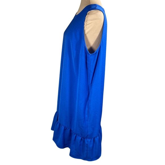 New Brannan Swing Dress Ruffle Hem Cobalt Blue Size L Large - Picture 2 of 7